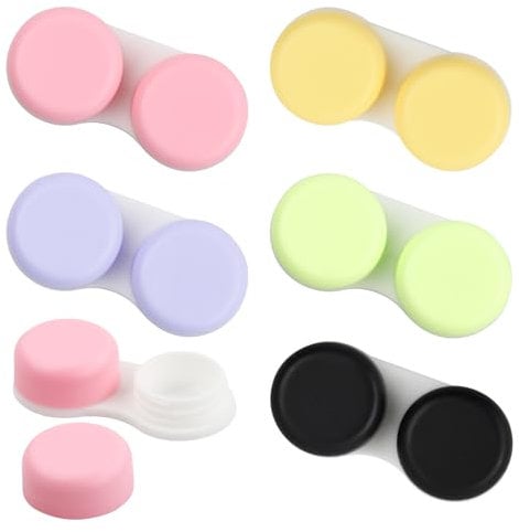 Hoxfly 20PCS Travel Contact Lens Cases, Mini Eyes Lens Container, Colorful Contact Lens Accessories, Contact Lenses Holder Box with Left/Right Caps, Travel Portable Contact Lens case