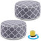 Juexica Aufblasbarer Ottomane für drinnen und draußen, Allwetter-Pouf mit Griff, D21 x H9, wasserabweisend, tragbar, Fußhocker, Pouf für Terrasse, Garten, Camping oder Zuhause, 2 Stück