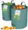 TTL Garden 2x 272L Gartensack - DOPPELTER BODEN extra stabil selbststehend 4 Griffe 150gsm groß robust & faltbar - 2er Set Garten Sack Laubsack Abfallsack für Gras Laub Hecke Gartenabfall