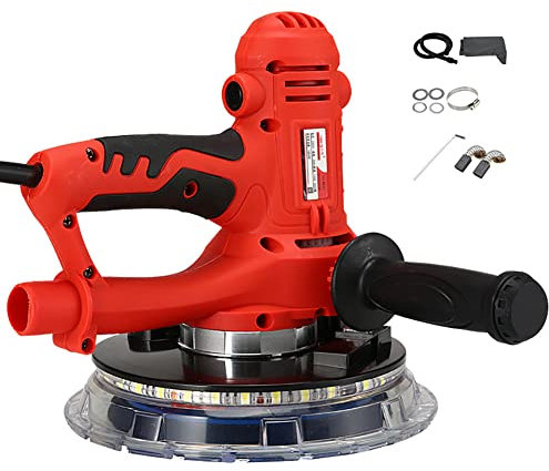 Ponceuse à cloison sèche 1250 W avec 2 bandes LED – Ponceuse à feuilles à vitesse variable pour un ponçage efficace – Ponceuse à main avec sac d'aspirateur et tuyau de collecte de poussière