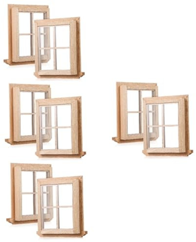 VICASKY 8pezzi Finestre Miniature Per Casa Delle Bambole Per Decorazioni e Bricolage Accessori Per Miniature e Ambientazioni Di Giocattoli