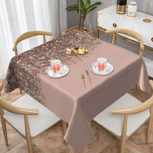 RAIZHE Tovaglia decorativa quadrata color oro rosa cipria 137x137 CM resistente alle pieghe e all'usura tovaglia da tè tovaglia da caffè tovaglia