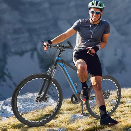 VonVVer 26 Zoll Mountainbike MTB Fahrrad 21 Gang-Schaltung mit Scheibenbremse Höheverstellbar 26 Zoll Fahrrad für ab 160cm Jungen, Mädchen(Blau)