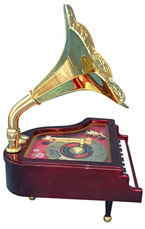 IMIKEYA 1 scatola musicale per pianoforte per ragazze giocattolo musicale in corda design elegante e artigianato sottile per compleanni e decorazioni per stanze rosso scuro