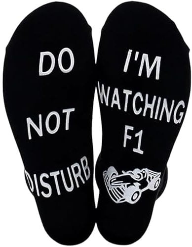 F1 Black Socks Set for Men - Formula 1 Gadgets and Funny Gifts for Birthday, Christmas, Secret Santa - Unusual Present for Dad Who Wants Nothing