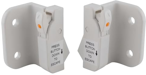 Brixwell 50-2008EW Euro White Dual Action Single/Double Hung Or Sliding Plastic (WOCD) Window Opening Control Device Pair