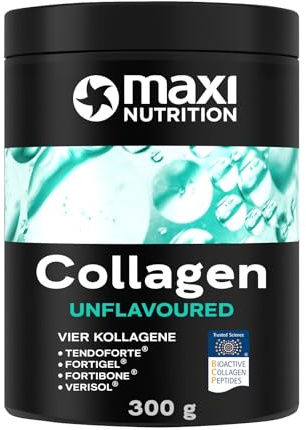 MaxiNutrition Collagen Peptides 300 g Geschmacksneutral Kollagen Pulver, mit Vitamin C, Kollagenhydrolysat, für Haut Knochen Knorpel und Muskelmasse, Proteinpulver, passt perfekt in deine Routine