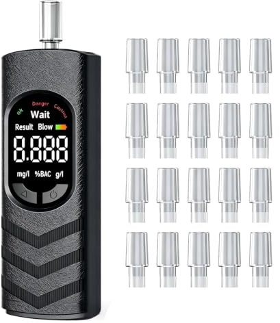 VeftBltrem Alkoholtester mit Sprachausgabe, Polizeigenaues Promillemessgerät mit USB-C & Digitalem LCD-Display, für den Heim Partygebrauch, Reise, Auto