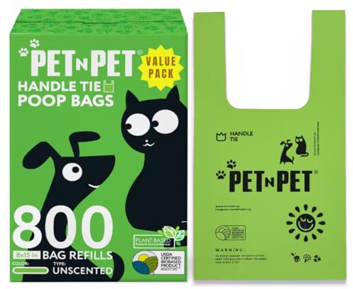 Pet N Pet Kotbeutel Für Hunde, Hundekotbeutel mit Henkel, 800 stück Hunde Kotbeutel Rollen, ohne Duft Hundebeutel Kot Beutel, Hunde Beutel Für Kot, Hunde Kot, Dog Poop Bags Dog Bags Poop