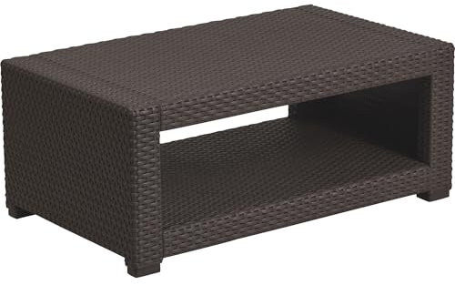 Flash Furniture Brauner Rattan-Couchtisch, Harz, Schokobraun, 1 Stück