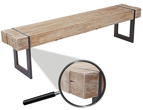 Mendler Sitzbank HWC-A15, Esszimmerbank Bank, Tanne Holz rustikal massiv MVG-Zertifiziert - naturfarben 160cm