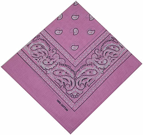 Bandana Halstuch Biker 1er 3er 6er 12er Pack Nikki Tuch Schal Paisley Kopftuch 100% Baumwolle (1er, Rosa)