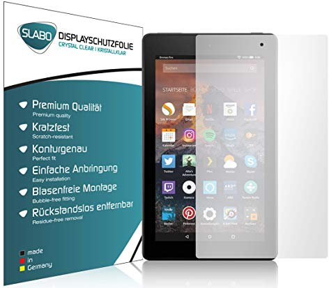 Slabo 2 x Protector de Pantalla para Amazon Fire HD 8-Tablet | Fire HD 8 (2018) con Alexa (20,3 cm 8) lámina Protectora de Pantalla lámina Protectora Ultra Transparente Invisible Made IN Germany