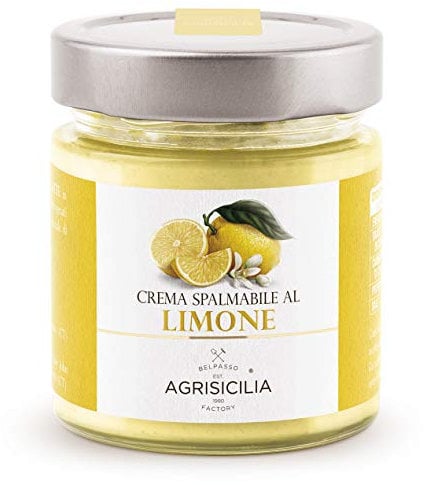 Agrisicilia Crema spalmabile al Limone, dal sapore agrumato, ottima per preparazioni dolci, 200 grammi