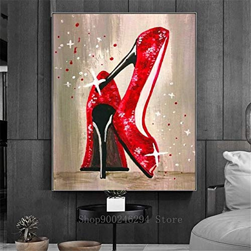 DIY 5D Diamant Peinture Kits Talons Hauts Rouges Full cristal Strass Diamond Painting Adults enfant Point De Croix Broderie Mosaïque Toile Craft Arts pour Home Salon Chambre Décoration gift 100x120cm