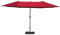 Outsunny Parasol de jardin exterieur parasol double rectangulaire 4,6L x 2,7l x 2,4H m avec ouverture fermeture manivelle, sacs de lestage et base inclus, pour balcon, piscine, bordeaux