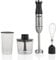 Kit mixeur plongeant multifonction Tristar MX-4839 inox brossé et noir - 800 W - Fonction turbo - Avec gobelet doseur, fouet et mini hachoir