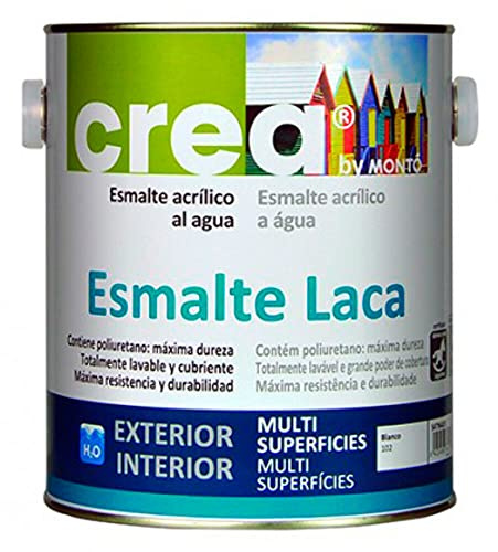 Vernis acrylique à l'eau pour protéger et décorer des supports en fer, bois, plâtre, PVC, aluminium, MDF, galvanisés. Vernis laque gamme crème (2,5 L, blanc brillant)