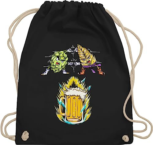 Turnbeutel Rucksack - Nerd Geschenke - Bier Fusion - Hopfen & Malz - Unisize - Schwarz - biertrinker geschenk zocker und bag bierliebhaber zocken beutel für gamer rucksäcke geek ruckack nerds