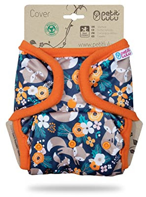 Petit Lulu Größe 2 PUL Überhose (5-16 kg) | Druckknöpfe | One Size Windelüberhose | Baby Windelhose | Waschbar & Wasserdicht | Stoffwindeln | Hergestellt in EU (Fox Family)