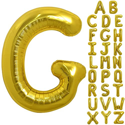 TONIFUL 40 Zoll Großer Goldfarbener G Buchstabe Ballon, Jumbo Helium Folie Mylar Big Alphabet für Geburtstagsfeier, Jubiläum, Valentinstag Zubehör Dekorationen