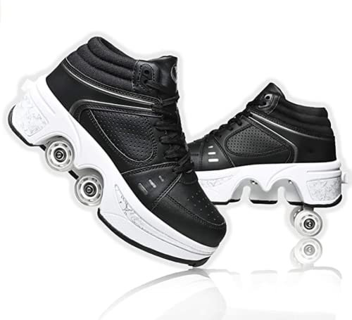 Schuhe mit Rollen LED Leuchtend Skates 4-Rad Verstellbare Rollschuhe Verstecktes Rad für Laufsportschuhe Zum Spielen für Männer Frauen Und Kinde