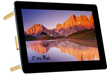 5inch IPS Touch Screen Display for Raspberry Pi, DSI Interface, 800×480 Resolution, Capacitive Touch Panel, Supports Raspberry Pi OS/Ubuntu/Kali / WIN10 IoT and Retropie, up to 5-points Touch