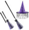 BESPORTBLE Witch Broom Hat Set Children's Broom Halloween Witch Hat Broom Stick Carnival Party Cosplay Costume Props