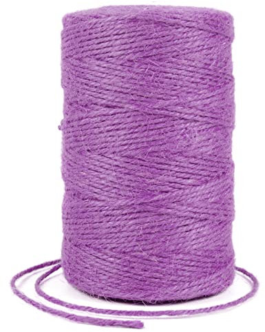 Uiopa Spago Juta Colorato 2mm x 200m Corda Canapa, Spago per Orto Naturale, Filo Juta, Corda Iuta per Decorazioni, Giardinaggio, Mestiere Fai da Te, Confezioni Regalo (Viola Chiaro)