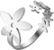 LIKGREAT Blumen Ringe für Frauen Mädchen Floral Ring Band verstellbar Edelstahl Blumen Offener Ring Schmuck Geschenke für Geburtstag Jahrestag Neujahr Weihnachten (Silver)
