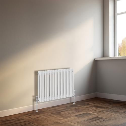 NRG Column Radiator Gloss White 600x1010mm Double Traditional Cast Iron Style Heater Interior Designer Horizontal Bathroom Radiators