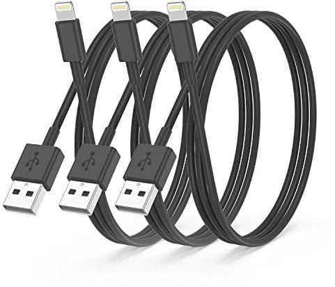3Pack Apple MFi Certified iPhone Charger 2M,iPhone Lightning to USB A Cable 2 Meters,Fast Charging Cable Lead for iPhone 12 SE 2020 11 Xs Max XR X 8 Plus 7 Plus 6 Plus 5s SE iPad Pro,black