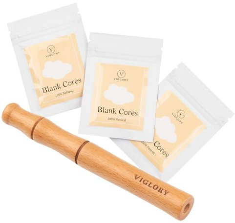 VIGLORY Inhalator für ätherische Öle, persönlicher Diffusor aus Holz für ätherische Öle, mit 3 leeren Baumwolldochten, hilft beim Aufbau guter Gewohnheiten