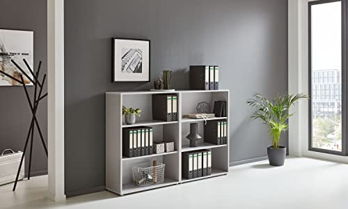moebel-dich-auf Aktenregal Set TABOR 1 niedrig Büroregal Regal in diversen Farbvarianten (lichtgrau)