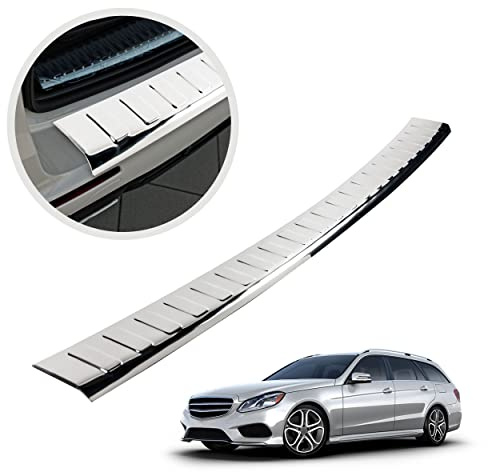 CHROMEMASTER | Ladekantenschutz Stoßstangenschutz | Kompatibel mit Mercedes E-Klasse W213, T-Model Kombi 2016+ | Edelstahl Poliert/Chrom | Lackschutzleiste Sichert den Heckstoßfänger vor Kratzern