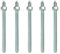 Isolbau Lot de 5 barres d'ancrage M20 x 260 mm - Homologation ETA - Ancrage composite galvanisé avec écrou et rondelle - Ancrage pour charges lourdes