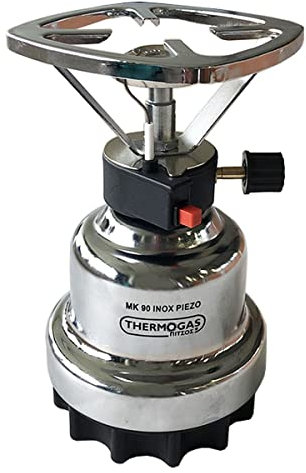 PROWELTEK - Réchaud à Gaz Camping Portable 1000W - Allumage Piézo, INOX/Acier, Mini Réchaud Randonnée/Pêche, Cartouche Perçable 190g - Compact & Léger - Conforme EN417