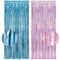 Gender Reveal Party Vorhang Glitzer - GREATRIL Lametta Vorhänge Rose Blau Luftschlangen Metallic Fotowand für Mädchen Junge Katze Geburtstag Party Deko