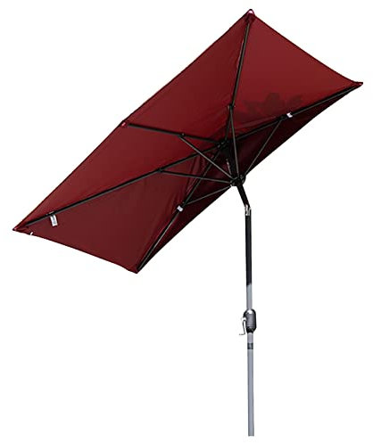 MOLVUS Parasol de jardin rectangulaire avec manivelle et inclinaison pour mur, balcon, terrasse, arrière-cour 2 x 1 m