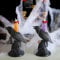 Halloween Kerzen LED, Halloween Deko Krähe LED Kerzen, Schwarz Rabe LED Kerze Halloween Licht, Batteriebetriebene Krähe LED Kerzen für Halloween Dekoration, Halloween Party Supplies (2 Stück)