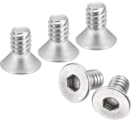 QUARKZMAN #10-24x3/8 Plat Fraisée Tête Douille Capuchon Vis, 25 pcs 304 Inox Acier Hex Douille Plat Tête Vis, Complet Filetage, Fraisé Boulons