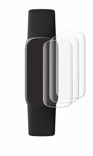 Savvies 4 Stück Full-Screen Schutzfolie für Fitbit Luxe Full-Cover Displayschutz-Folie mit Installationshilfe [3D Curved, Transparent]