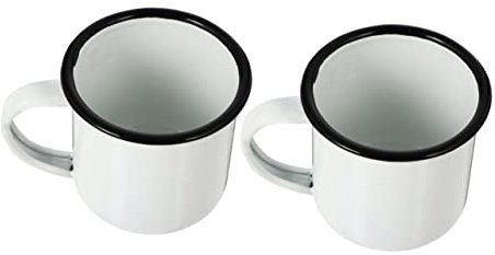 Yardwe 2piezas Tazas De Esmalte Vintage De Resistentes y Gruesas Para Café De Invierno Casa y Camping Diseño Retro Práctico y Duradero Conjunto De Vasos Para Leche y Agua