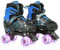 Rollschuhe für Kinder, Rollschuhe, Rollschuhe, Puppe, Quad-Roller, verstellbar, mit 4 Leuchtrollen, Größe verstellbar, für Mädchen, Anfänger, Geburtstagsgeschenk, Blau und Schwarz