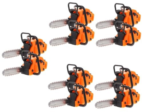 Toyvian 5sets Realistic Miniature Chainsaw Toy Pvc Chainsaw Prop for Holiday Decorations 2pcs*5