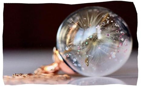 Pusteblumen Kette Glitzer roségold/Wunschkugel Glitzer/Sternenzauber Schmuck/Geschenk für Sie/Wunsch Kette