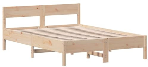 vidaXL Massivholzbett ohne Matratze 160x200 cm Kiefernholz