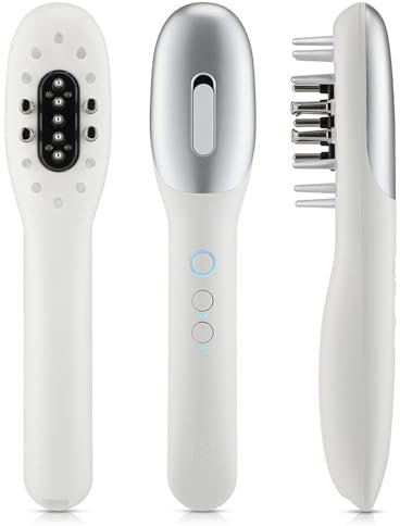Hair Oil Applicator with Red and Blue Light Micro-Current Electric Scalp Massager 500mah Reable Cordless Handheld Portable RF High Frequency Comb for Hair Growth