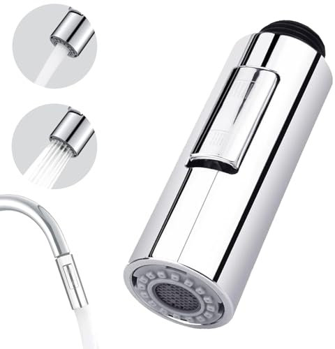 Douchette Robinet Cuisine, 2 Modes Embout Robinet Cuisine Remplacement Extractible Amovible, Tête de Pulvérisation de Robinet D'évier de Cuisine Pommeau de Douche de Rechange Universel G1/2