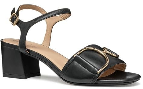 Geox Femme D New ERAKLIA 50 B Sandale à Talons, Black, 39 EU